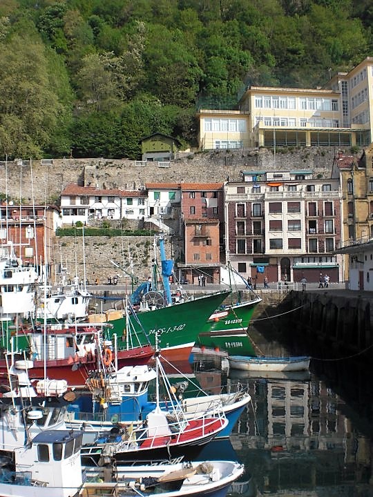 Marina and local homes in San Sebastian, Spain