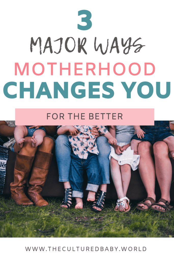 Ways Motherhood Changes You | close up of the legs and feet of moms and their babies