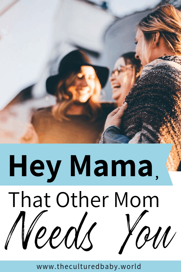 group of ladies standing together laughing | moms support moms